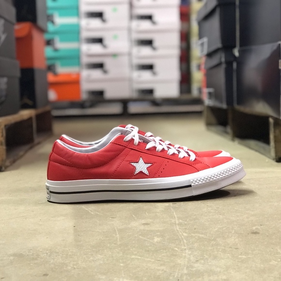Converse Other - Converse One Star Ox Mens Leather Shoe Red Sz 11.5